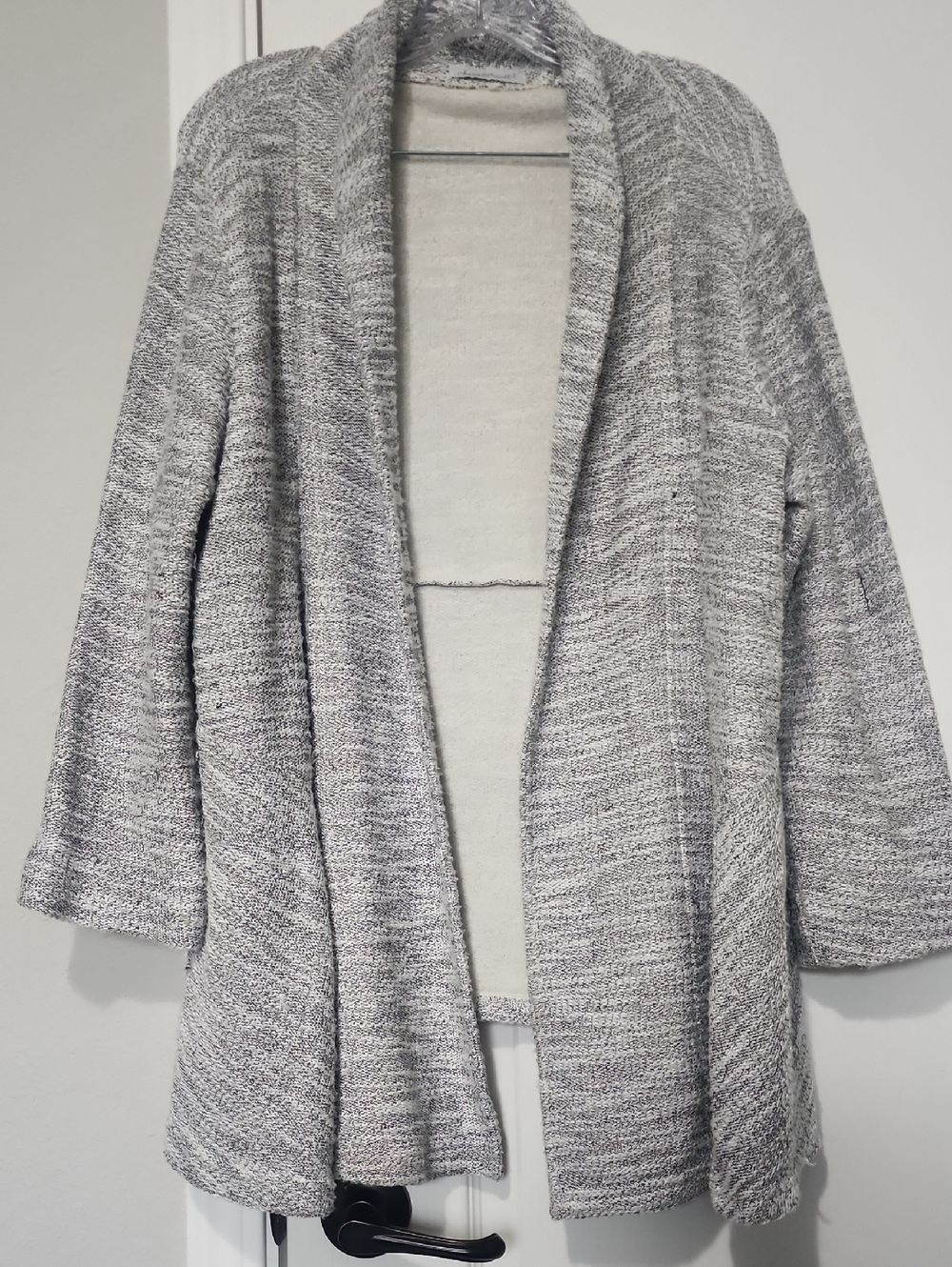 KEREN hart Heather Light Gray Open-Front Cardigan
